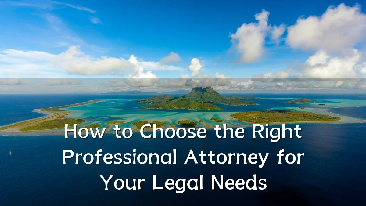 How to Choose the Right Professional Attorney for Your Legal Needs