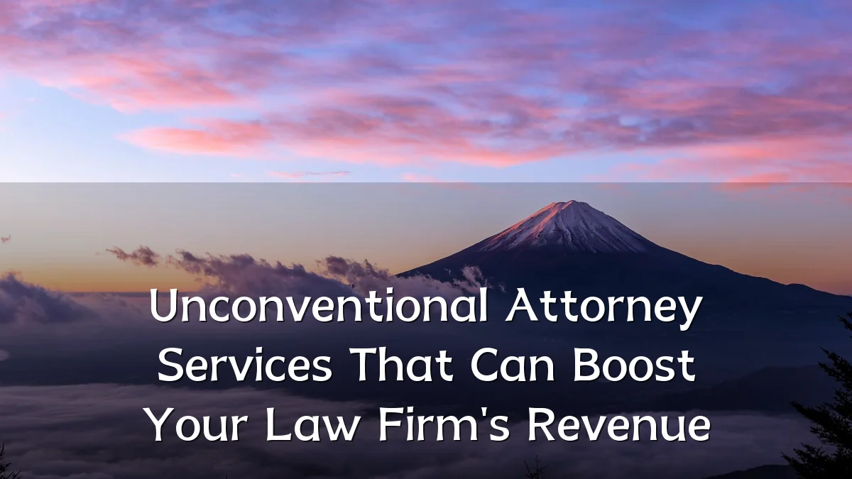 Unconventional Attorney Services That Can Boost Your Law Firm's Revenue