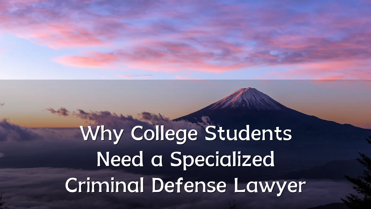 Why College Students Need a Specialized Criminal Defense Lawyer