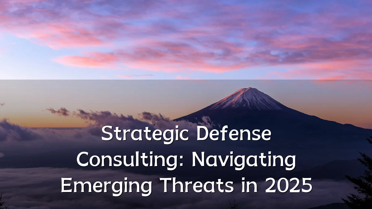 Strategic Defense Consulting: Navigating Emerging Threats in 2025