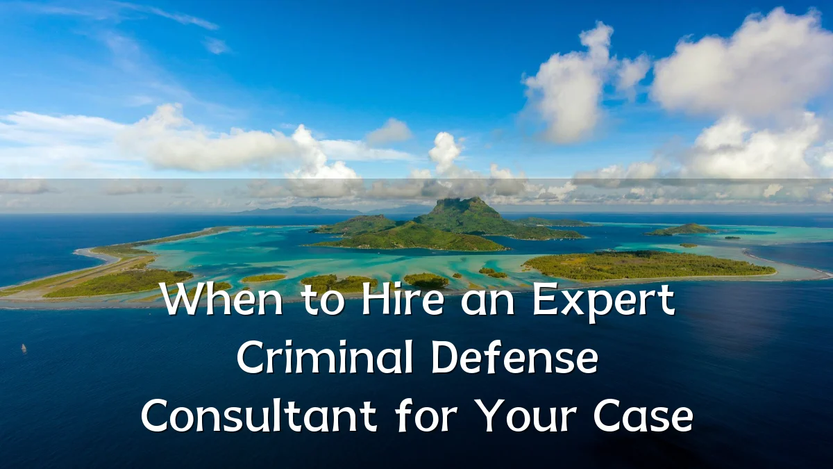 When to Hire an Expert Criminal Defense Consultant for Your Case